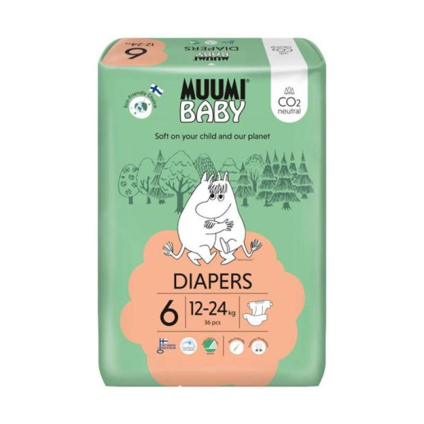 Muumi Baby Diapers Fraldas 6 (12-24 Kg) x36